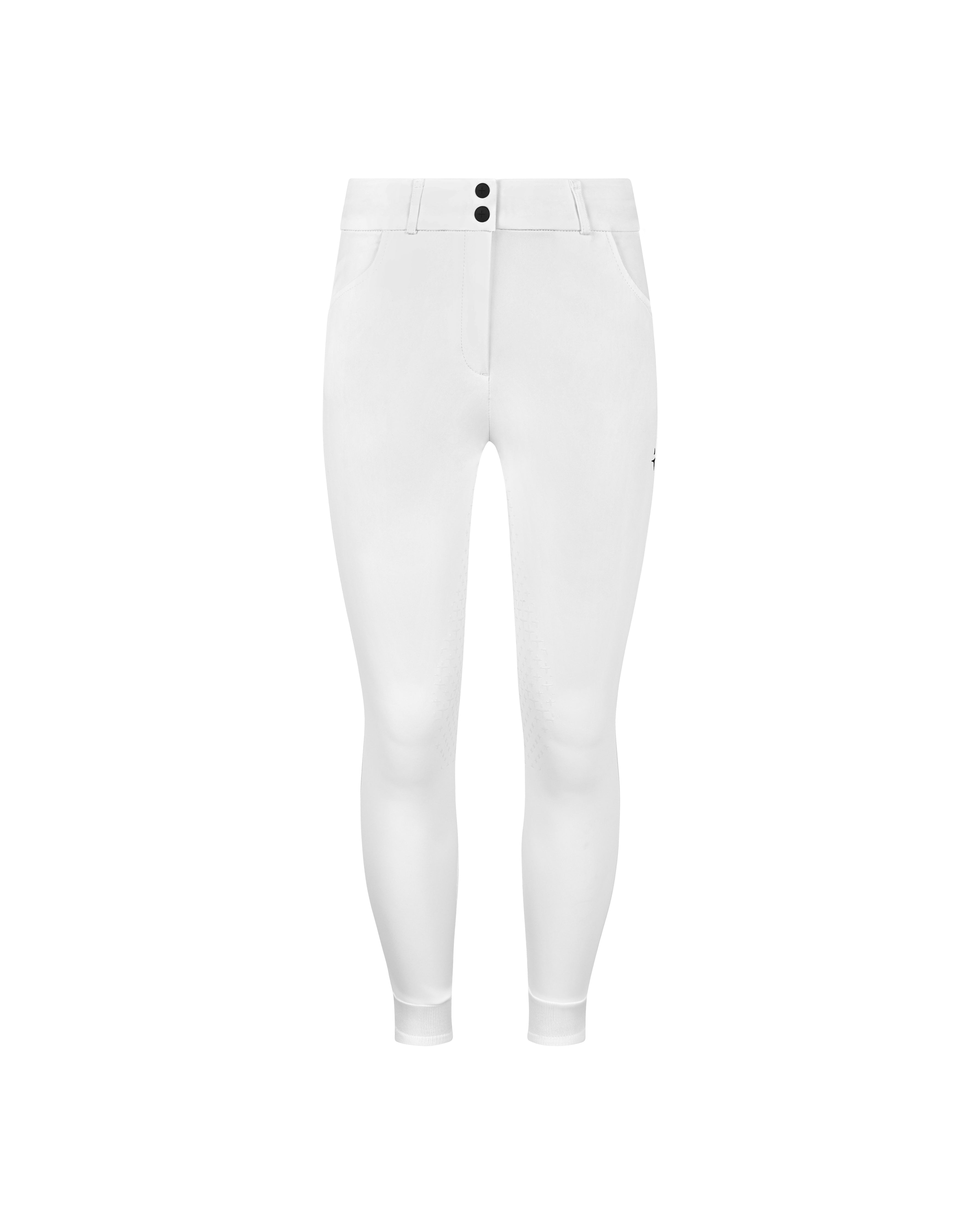 Mid/High Breeches with Knee Grip with pocket - White