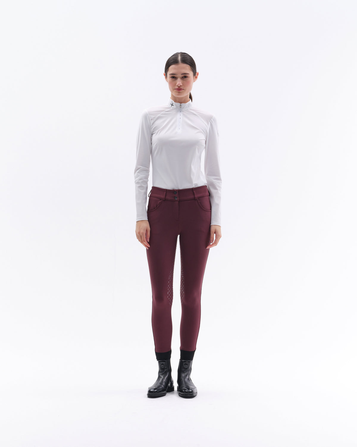 Model image — Athletic High Waist Breeches Full Grip - White