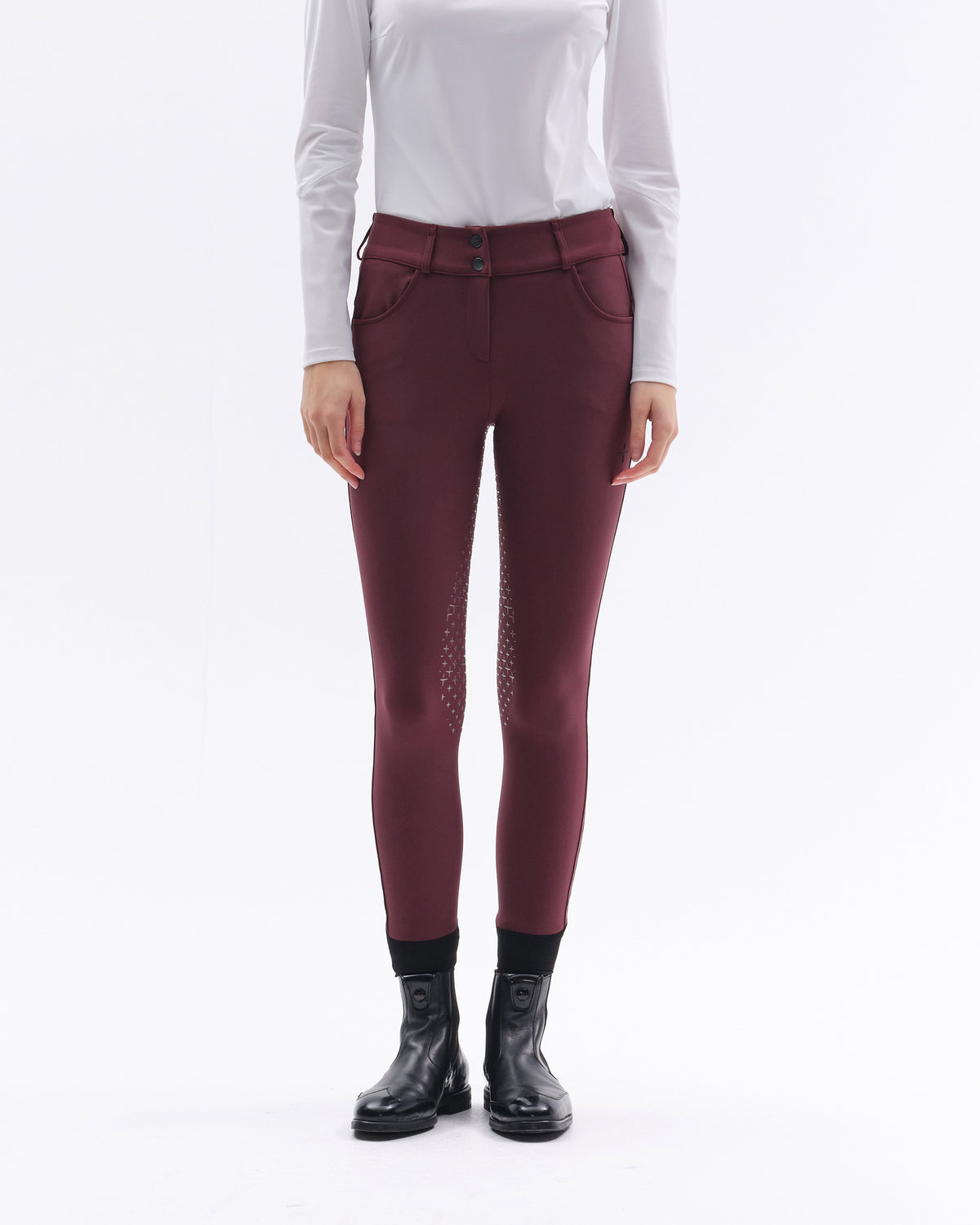 Model image — Athletic High Waist Breeches Full Grip - White