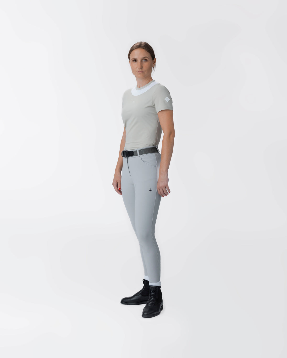 Model image — Mid/High Breeches with Knee Grip with pocket - Black