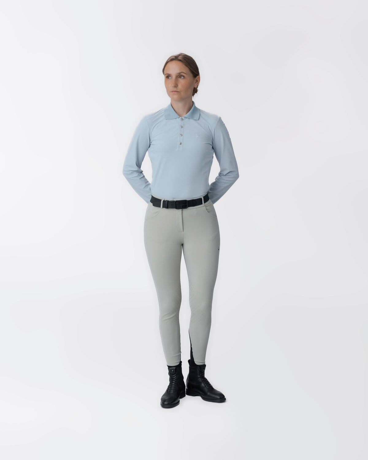 Model image — Mid/High Breeches with Knee Grip with pocket - Spruce Green