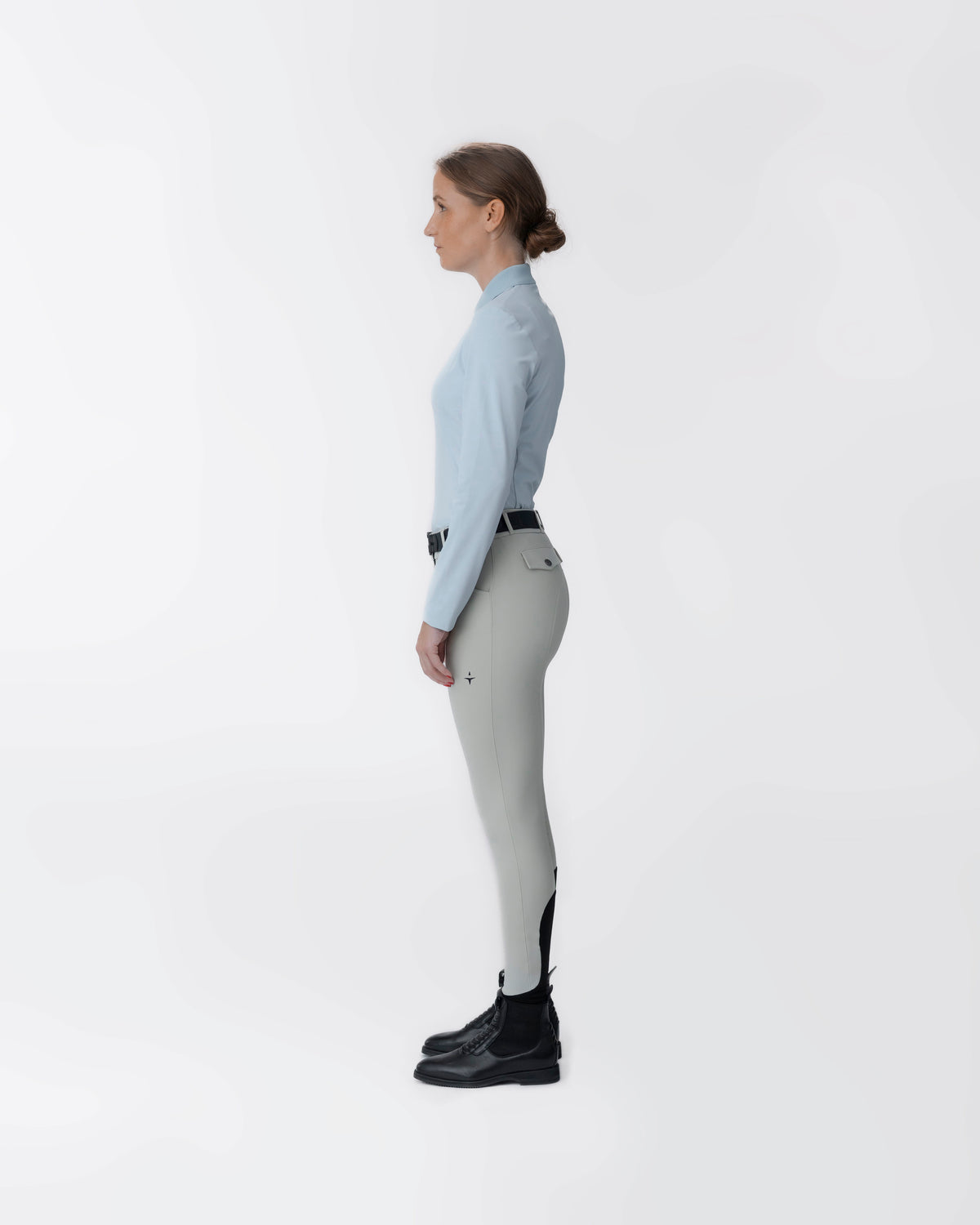 Model image — Mid/High Breeches with Knee Grip with pocket - Spruce Green