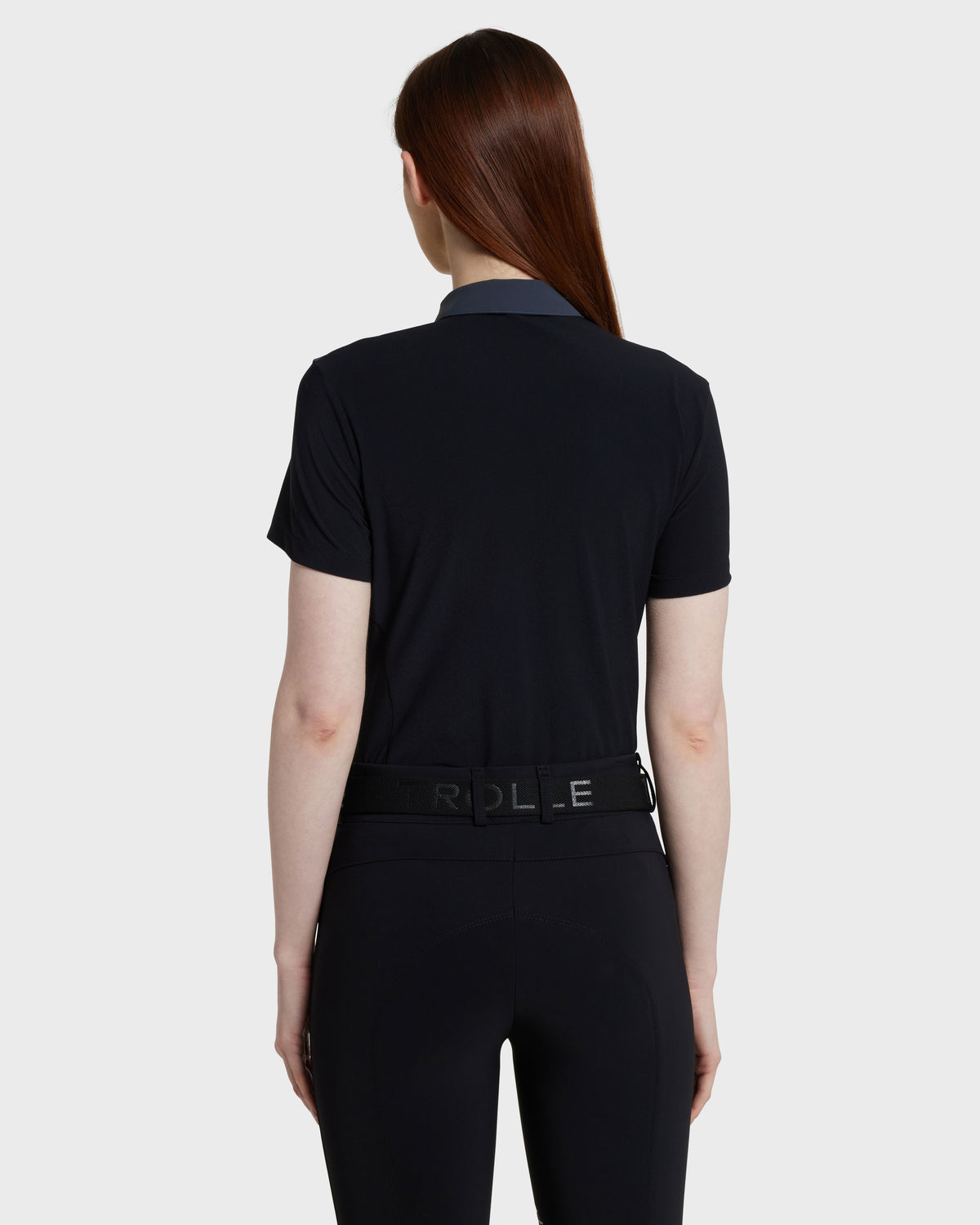 Model image — Tech Piquet Polo Shirt - Black / Faded Rose