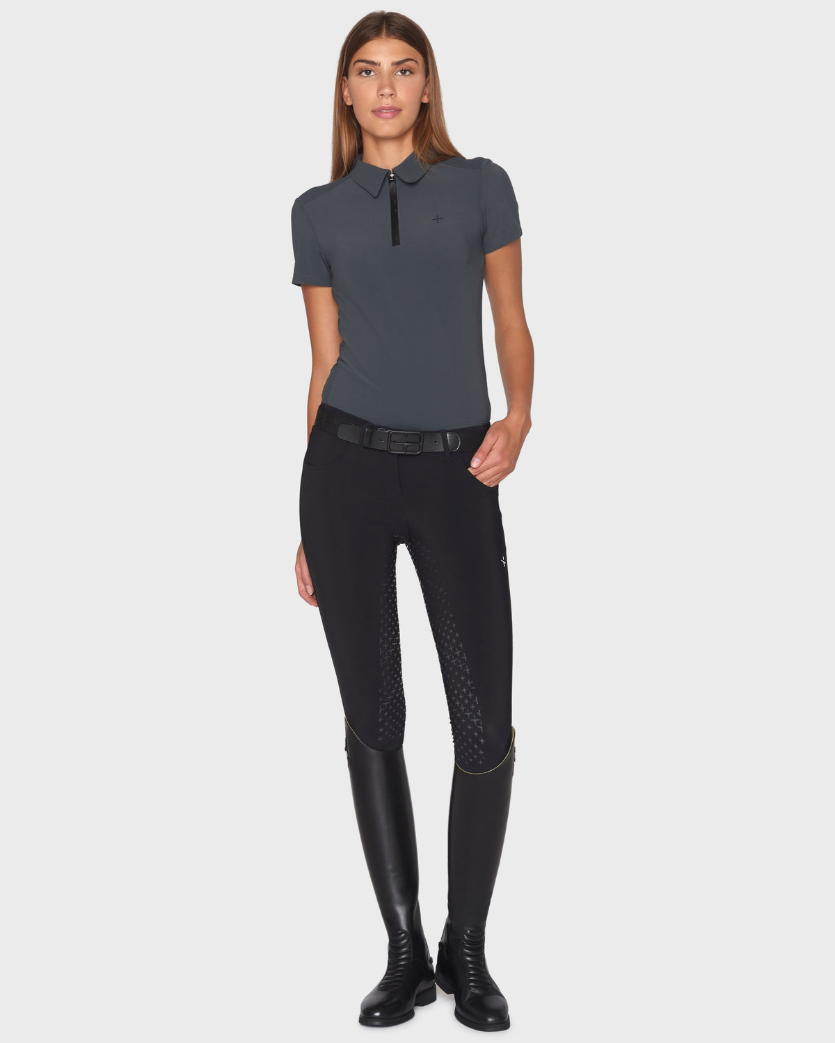 Model image — Woman Piquet Polo Shirt - Navy