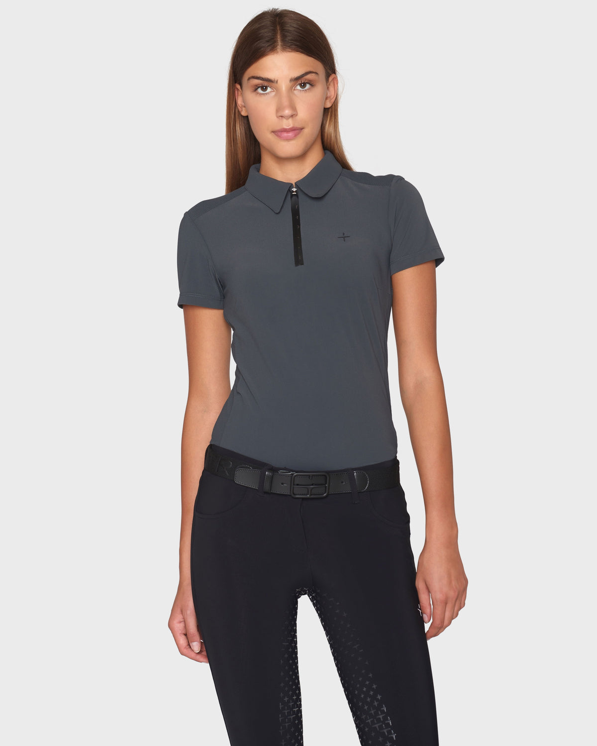 Model image — Woman Piquet Polo Shirt - Navy