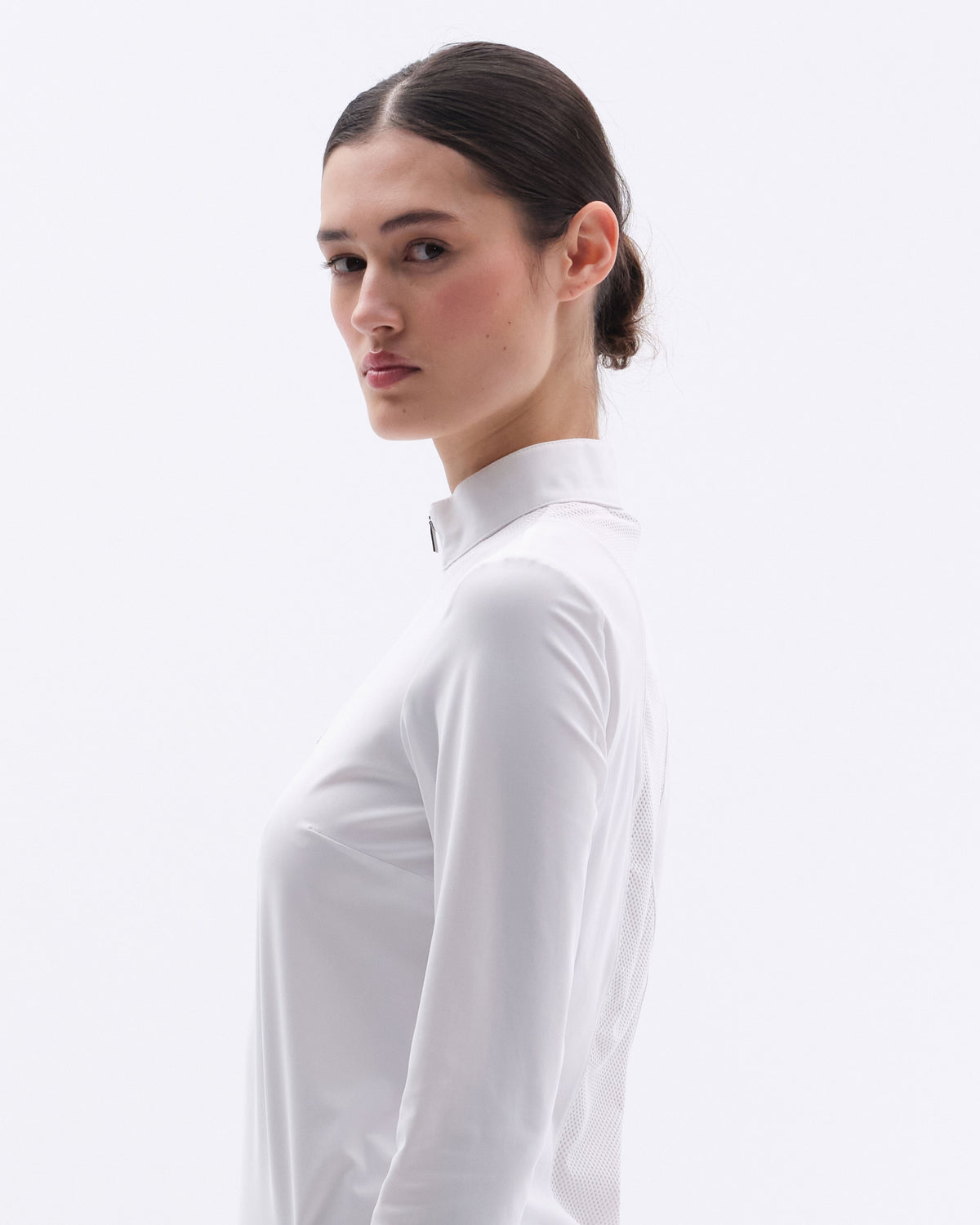 Model image — New Center Line Competition Long Sleeve Polo Mesh - Black