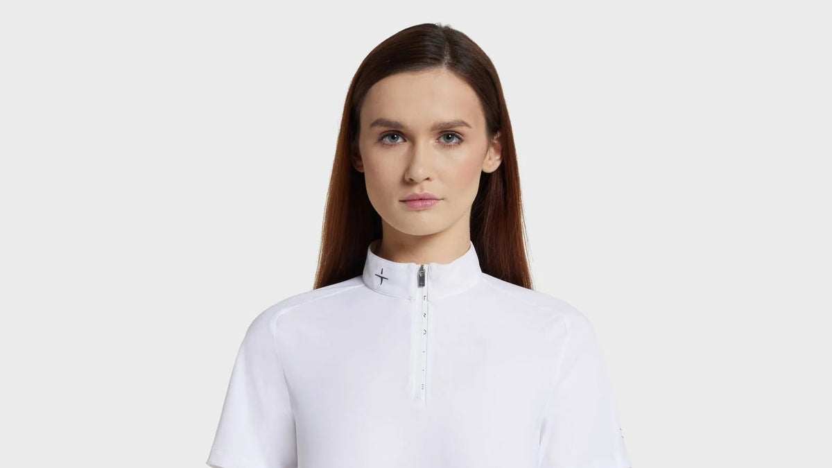 Model image — Aero Female Competition Polo Balance™ SS - Sand