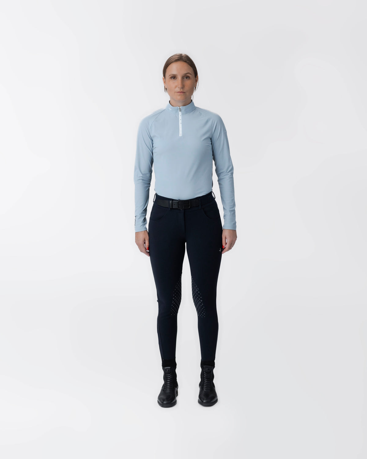 Model image — Aero Female Competition Polo Balance™ LS 2.0 - Sand / Sand