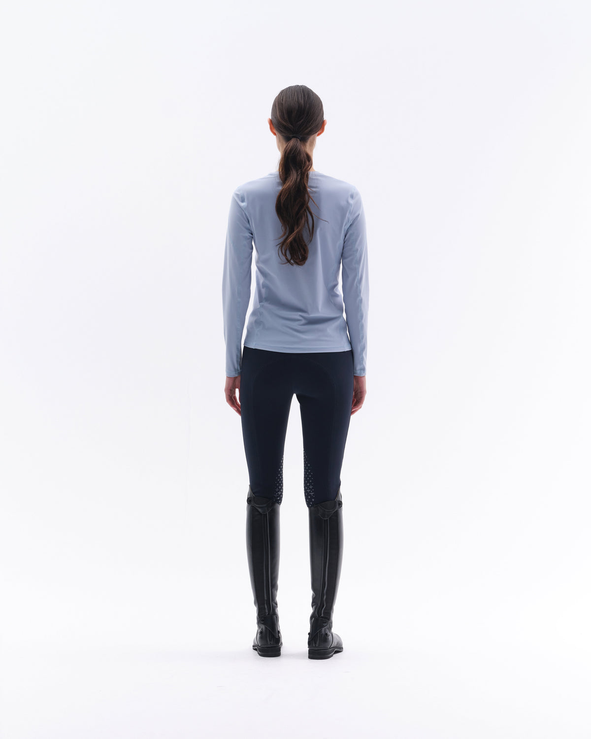 Model image — Long Sleeve Perforated T-shirt Female - Black