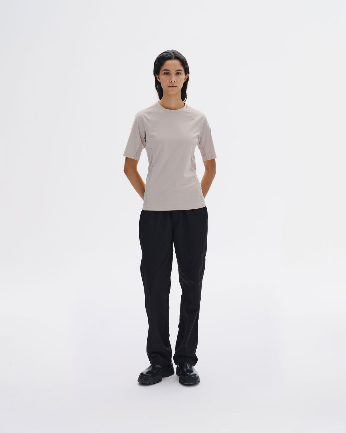 Model image — Perforated Tech Jersey T-shirt Female - Navy